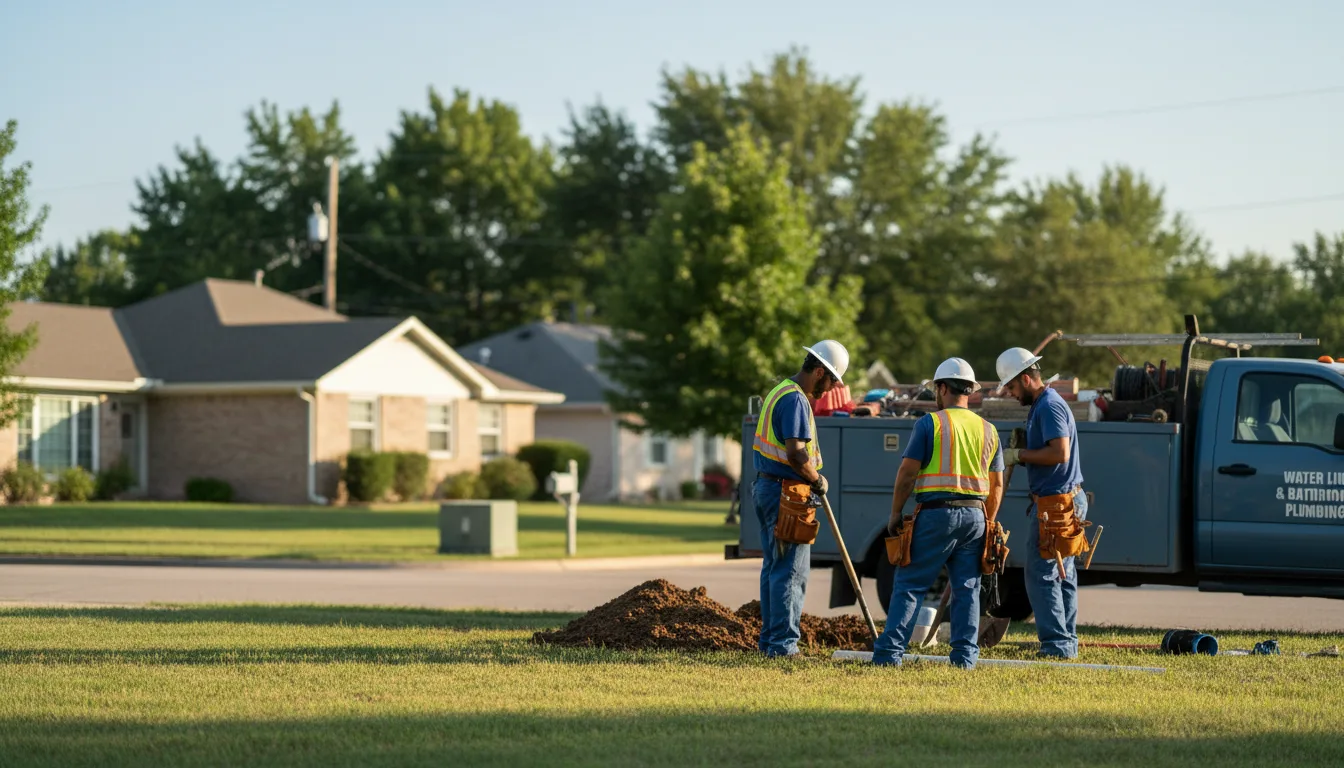 Residential water line and bathroom plumbing service in East Granby, CT